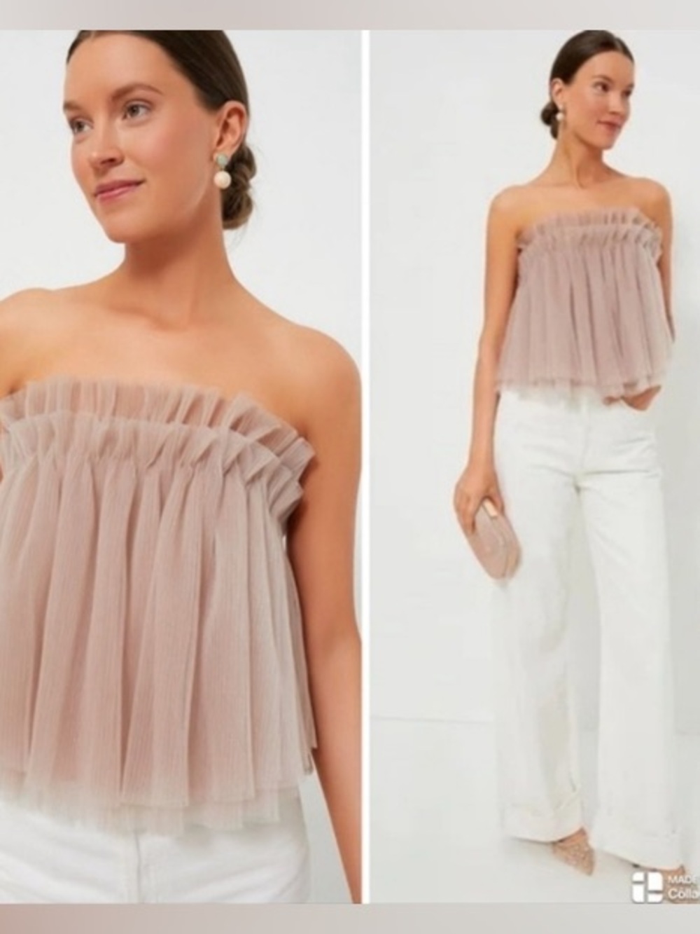 Blush Tulle Willa Strapless Top